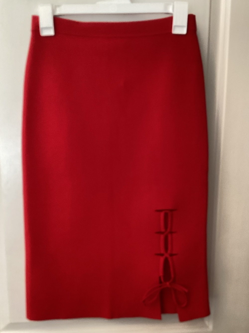 Alexander Wang Lace-Up Slit Rayon Pencil Skirt